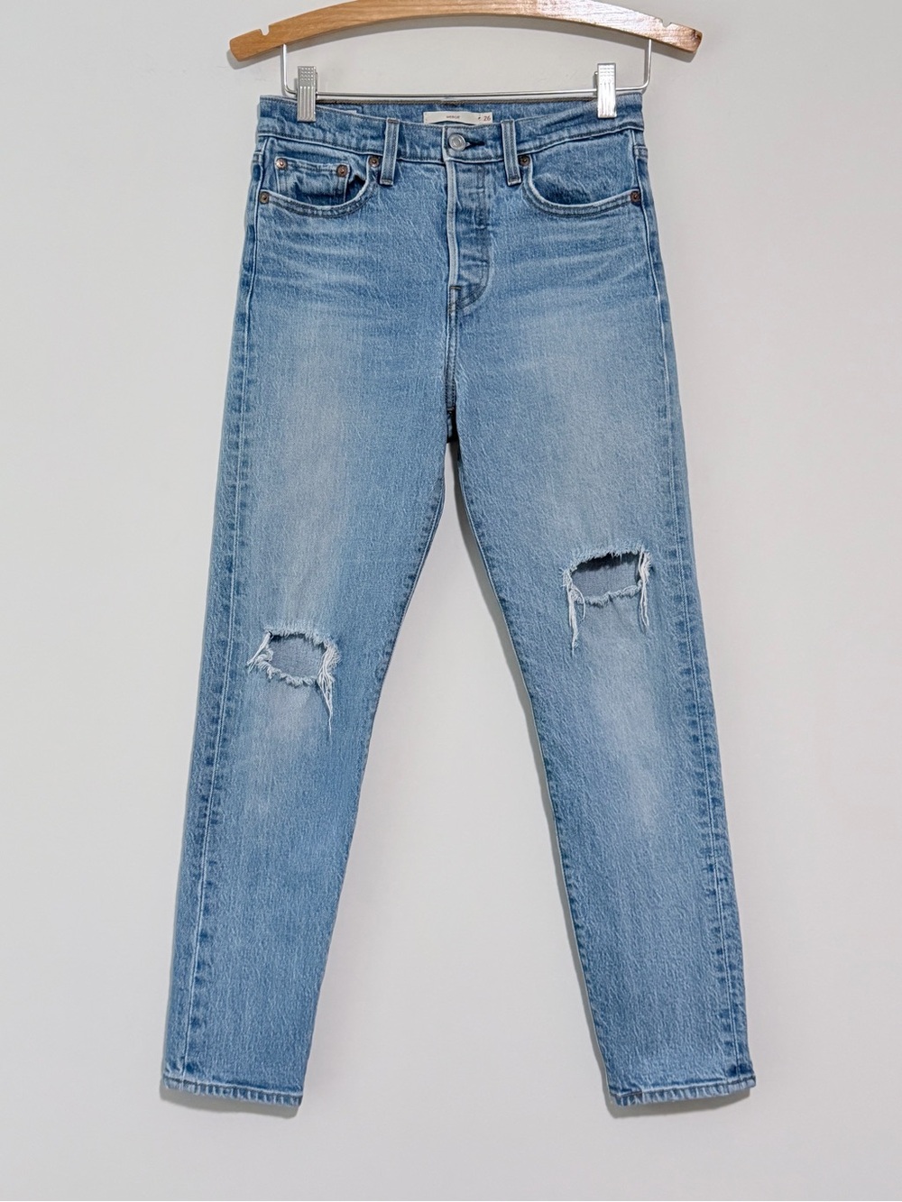 Levi’s Wedgie High-Rise Light Blue Distressed Women's Jeans